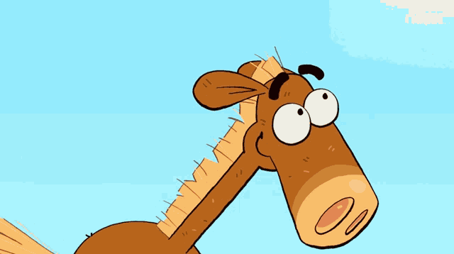 a cartoon of a horse with a nick logo behind it