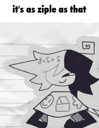 a black and white drawing of a person with the words " it 's as ziple as that "