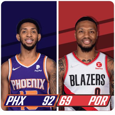 Phoenix Suns (92) Vs. Portland Trail Blazers (69) Third-fourth Period Break GIF - Nba Basketball Nba 2021 GIFs