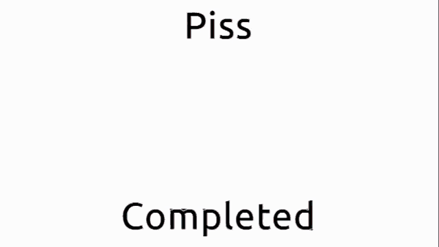 a poster with a man in a mask and the words " piss completed "