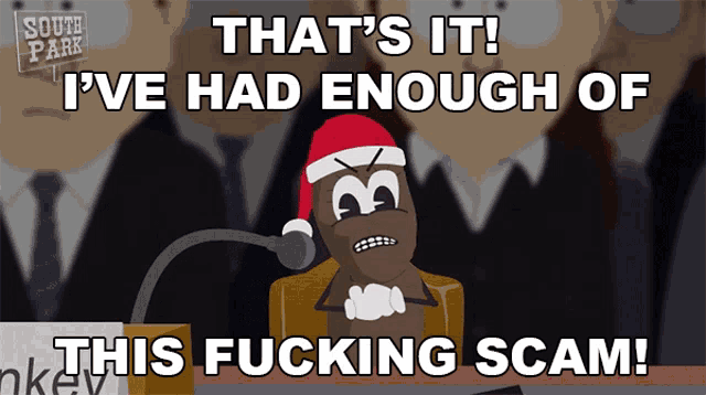 a cartoon of a man wearing a santa hat with the caption that 's it