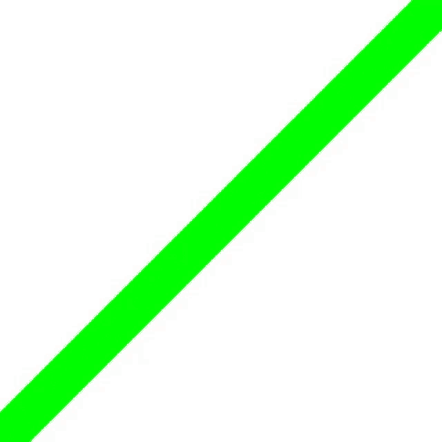 a neon green line on a white background