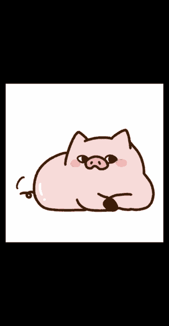a cartoon drawing of a pig laying down with sunglasses on
