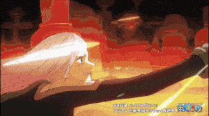 a cartoon of a woman with long white hair and the word one piece