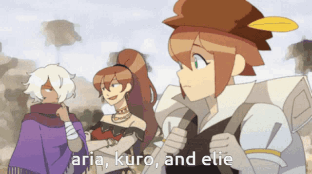 aria kuro and elie are the names of the characters in this cartoon
