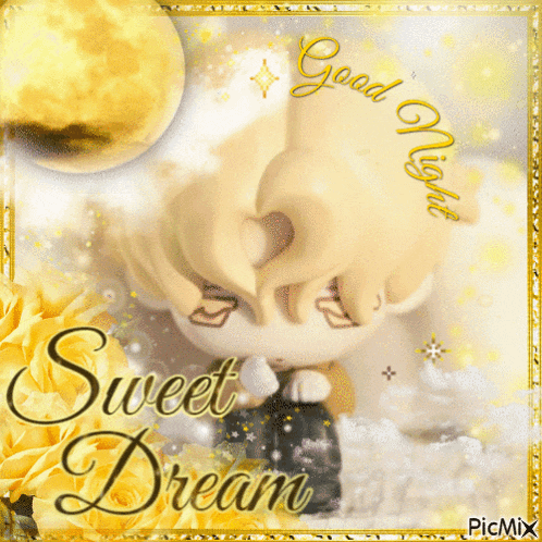 a picture of a doll with the words good night sweet dream