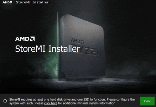 a screenshot of the storemi installer for amd ryzen processors