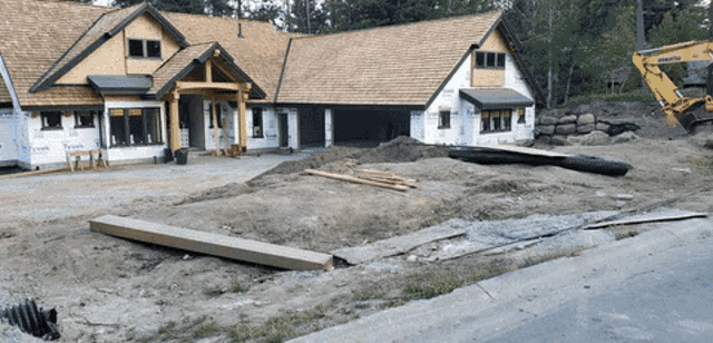 a house that is being built with styrofoam on it