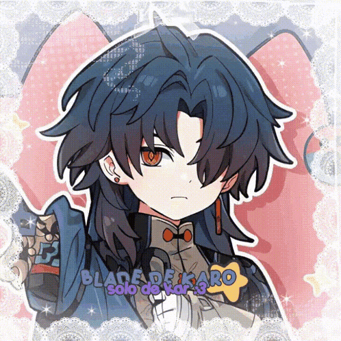 a drawing of a boy with the words blade de karo solo de kars written on the bottom
