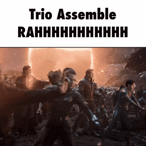 Avengers Assemble Trio GIF - Avengers Assemble Trio Rahhhhh GIFs