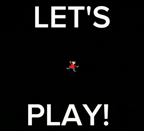 a poster that says let 's play with a drawing of a man