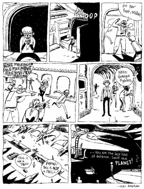 a page from a comic book that says " you are the last line of defense saving planet "