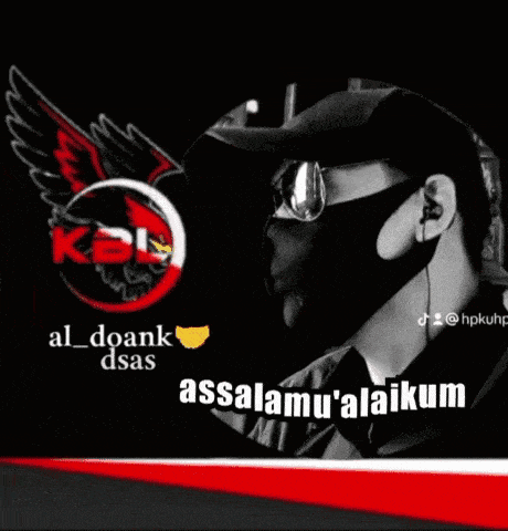 a man wearing a mask and a hat says assalamu ' alaikum