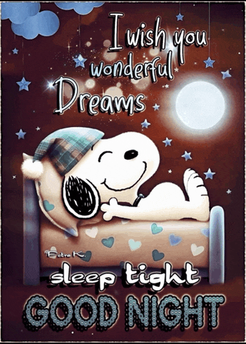 a snoopy poster that says i wish you wonderful dreams