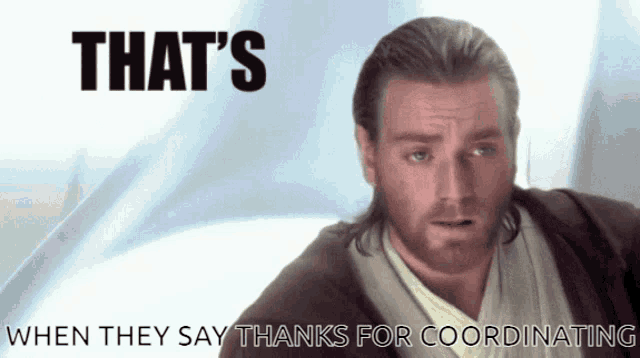 a man with long hair and a beard says that 's when they say thanks for coordinating ..