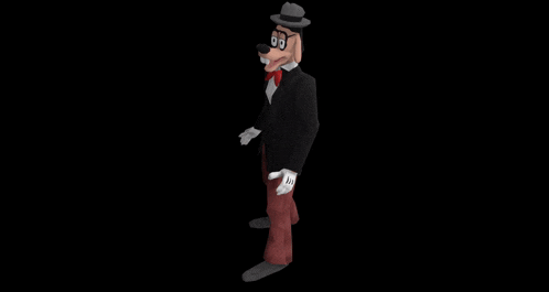 a cartoon character wearing a tuxedo and bow tie