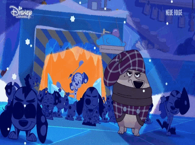a disney channel ad with a bunch of dogs