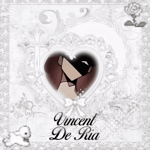 a picture of vincent de rua with a heart in the center