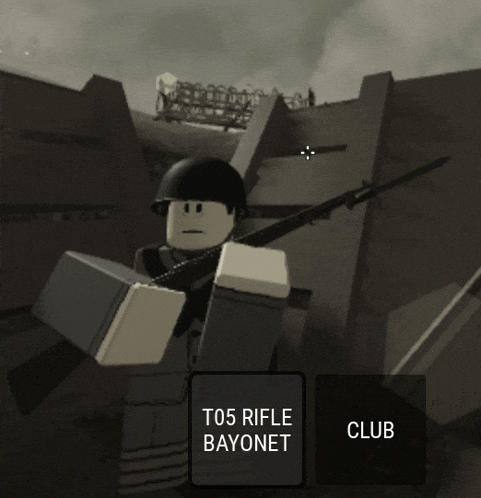 a black and white image of a soldier with a rifle and the words t05 rifle bayonet club