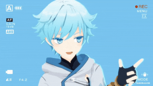 a video of a anime character is being recorded