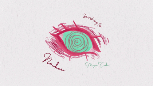 a drawing of an eye with the words searching for nowhere