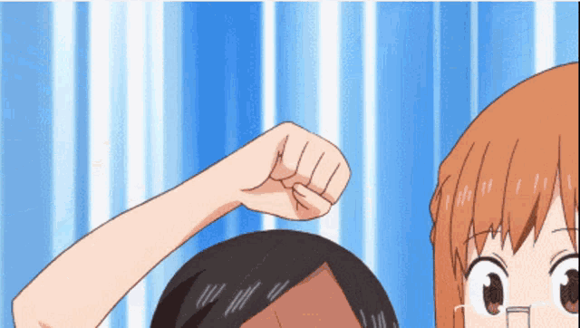 a cartoon of a girl giving a fist bump to another girl
