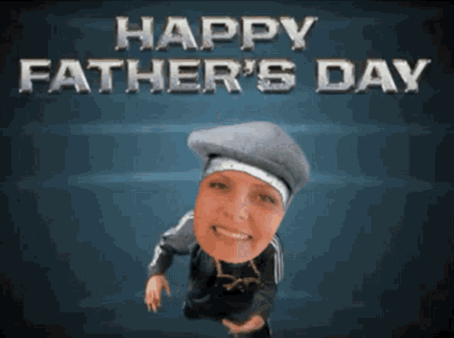 a happy father 's day greeting with a woman 's face on it