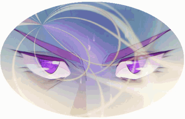 a close up of a person 's eyes with a purple eye