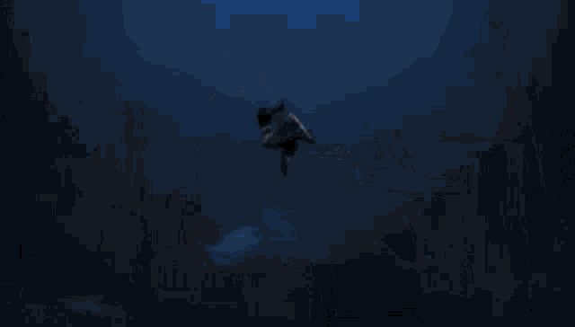 a computer generated image of a person floating in the water