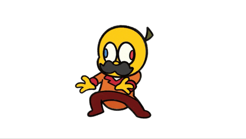 a cartoon drawing of a man with a mustache and glasses