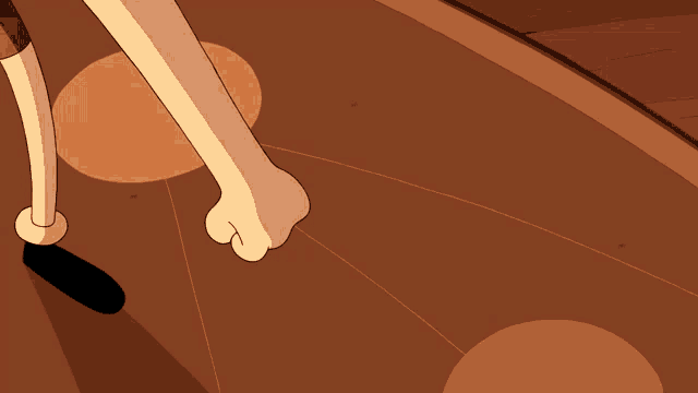 a cartoon drawing of a cat 's paw and a person 's leg