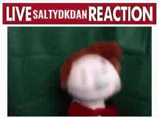 a picture of a stuffed animal with the words live saltydkdan reaction on the bottom