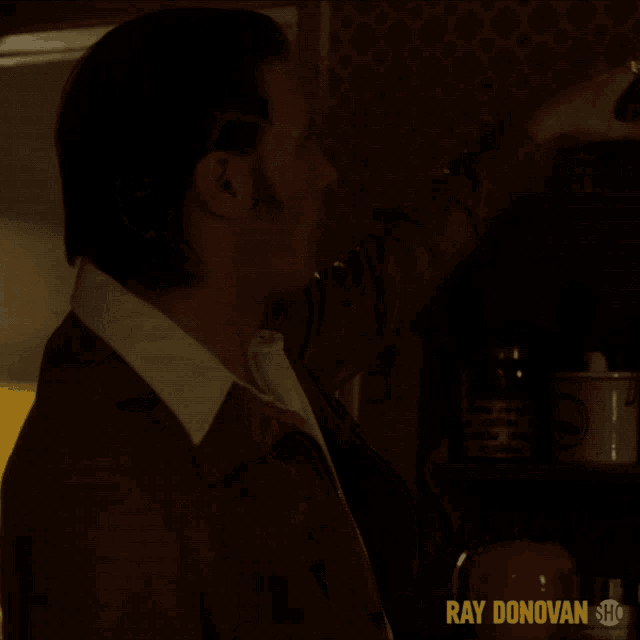 a show called ray donovan is being advertised on the screen