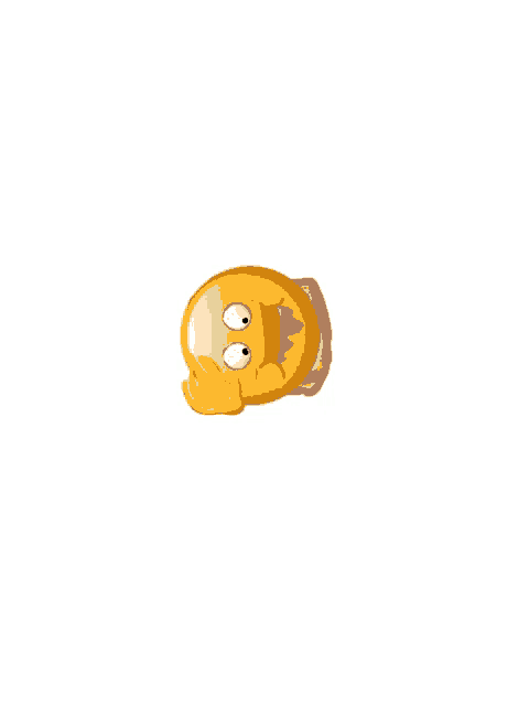 a yellow smiley face with a hand covering its face on a white background