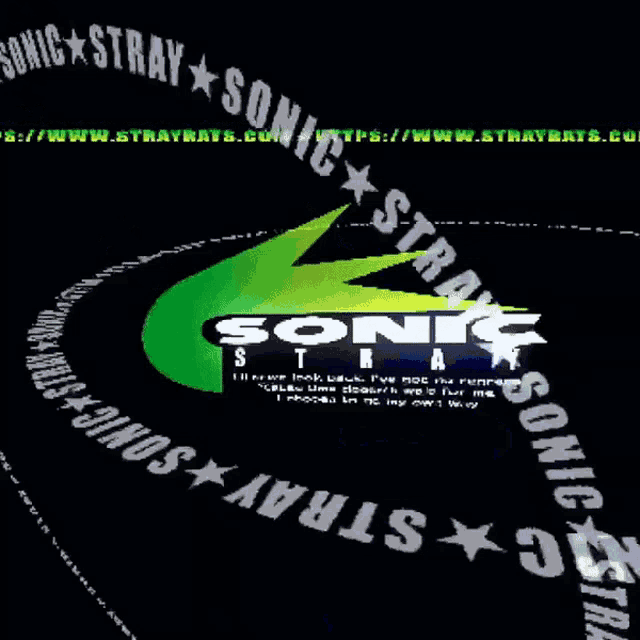 a sonic the hedgehog logo is displayed on a blue background