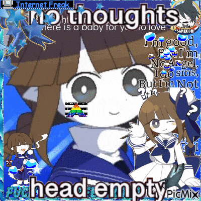a picture of a girl with the words " internet freak " on the top
