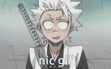 a cartoon character is holding a sword and the words nic gif are on the bottom