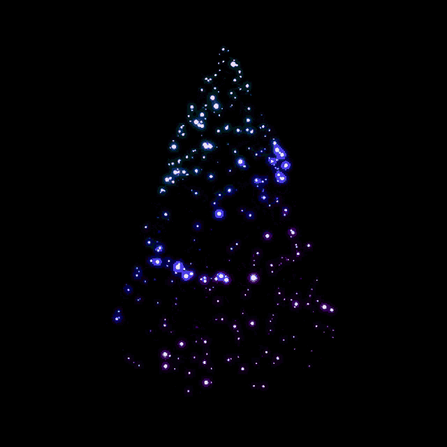 a christmas tree made out of blue and purple lights