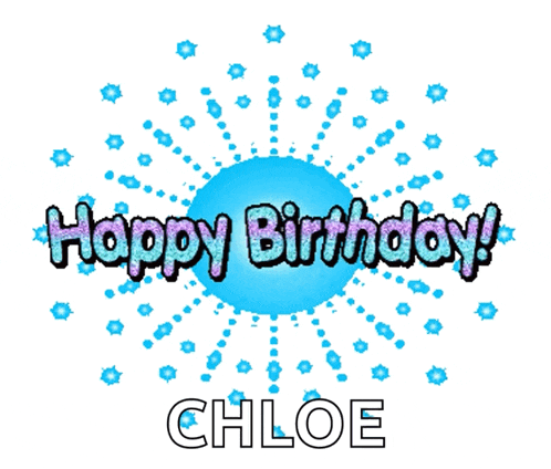 a birthday card for chloe with a blue circle in the middle