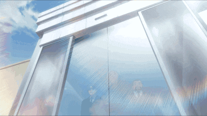 a man in a suit stands behind a glass wall
