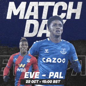a poster for a match between eve-pal and everton