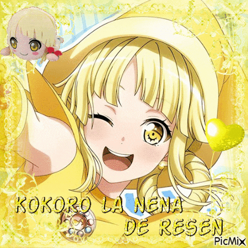 a picture of a girl with the words kokoro la nena de resen on the bottom