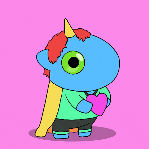 a cartoon of a unicorn holding a heart