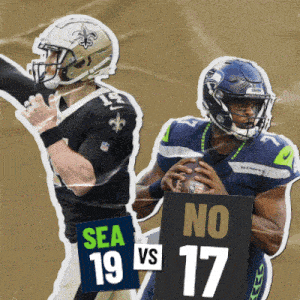 two football players are holding a sign that says no 17