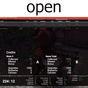 a screenshot of a video game that says open