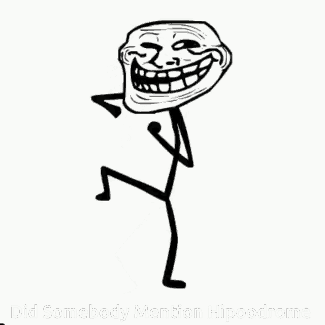 a black and white drawing of a troll dancing