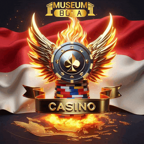a poster for a casino with a stack of poker chips