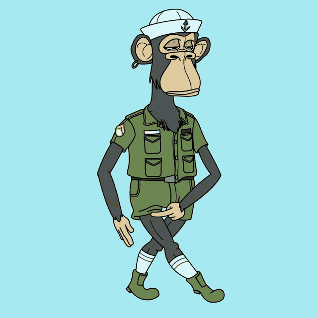 a cartoon of a monkey wearing a sailor 's hat
