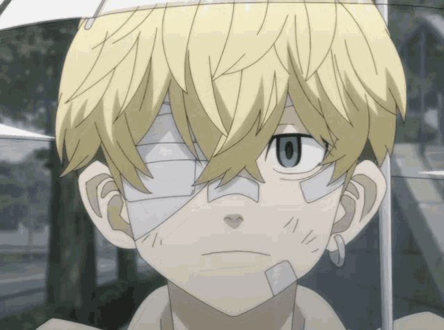 a cartoon character with a bandage on his eye