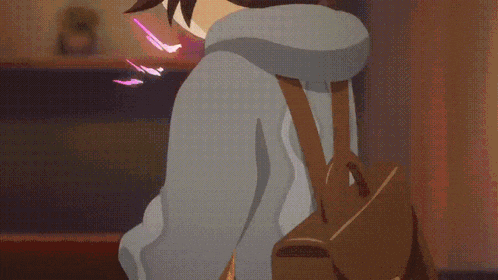 a girl with a backpack is holding a glowing ball